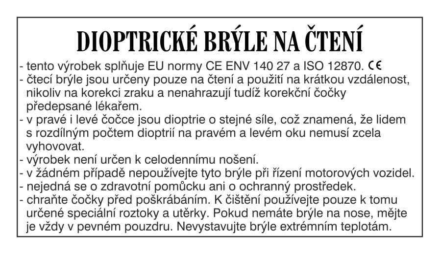 Nacházel - dioptrické brýle na čtení - NOVÉ 2